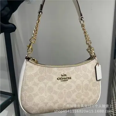 Coach High Edition Outlet 2025 Teri 25 Underarm Bag Classic Signature Fashion Single Shoulder Crossbody Handbag Crescent Bag - 12