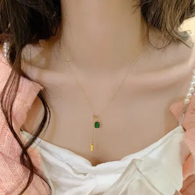 S999 Silber Perlenkette Damen Nischendesign Luxus hochwertiges Feeling kein Verfärben minimalistisch Schlüsselbein Kette Accessoires Großhandel