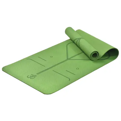 TPE kaymaz yoga matı, kalınlaştırılmış çift katmanlı, taşınabilir - 8