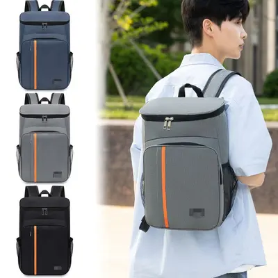 Großer Rucksack mit Isolierfunktion, Aluminium-Außenseite, Liefertasche für Takeaway, tragbar für Outdoor und Picknick - 3