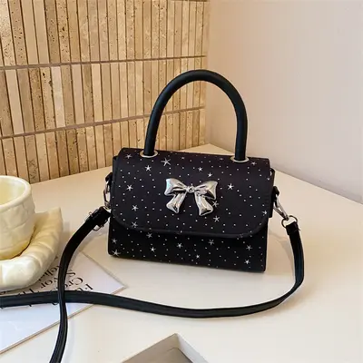 Women's Small Square Crossbody Bag, Minimalist Textured Single-Shoulder Bag - 6