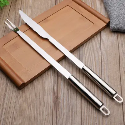 Stainless Steel Lamb Knife and Fork Set, Barbecue - 11