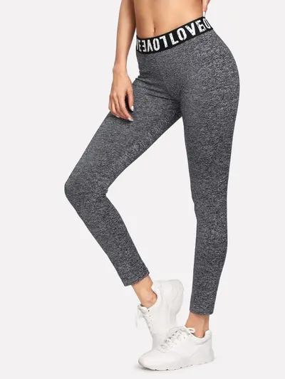 LOVE Basic Yogahose mit Gummibund, Sport-Leggings - 2