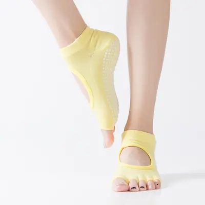 [Tükenmezden doğrudan üreticiden] Yoga çorapları kadınlar için noktalı beş parmaklı çoraplar kaymaz Pilates spor yoga bölünmüş parmaklı spor çorapları - 13