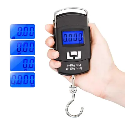 Compact Portable Electronic Scale with Fishing Hook