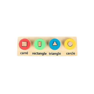 Montessori-Lernmaterial für Kinder von 1-3 Jahren, Holz-Lernspielzeug, geometrische Formen, Stäbchensatz, Erkennungs- und Zuordnungspuzzle-Board - 7