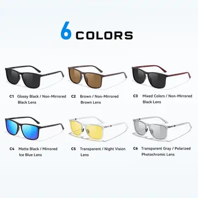 KDEAM neue große quadratische polarisierte Sonnenbrillen Outdoor-Schutz Angeln Fahren Brille KD705-PLUS