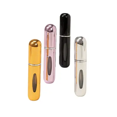 Stok Küçük Pencere 5ml Alt Şarj Parfüm Doldurma Şişesi Otomatik Pompa Spreyi Sprey Şişesi Alüminyum Basmalı Parfüm Şişesi