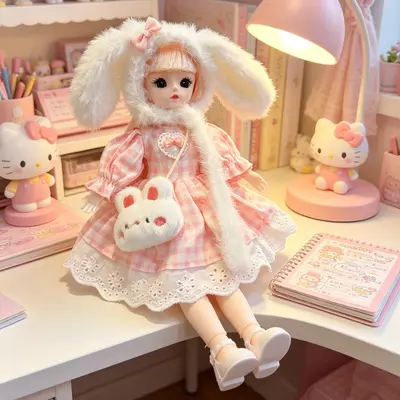 30 cm BJD Bebek İçin 6 Parça Elbise Seti, Lolita Tarzı - 11