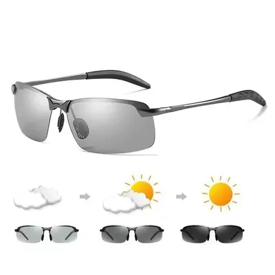 Men's photochromic polarized sunglasses for day and night driving and fishing, model 3043 - 4