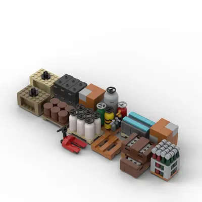 Small Particle MOC Building Blocks for Kids, Warehouse Model, Gift
