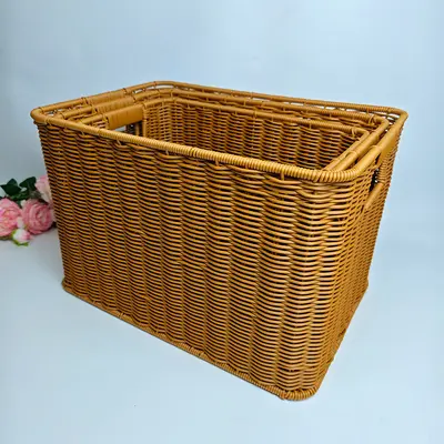Rattan-style storage basket for household use