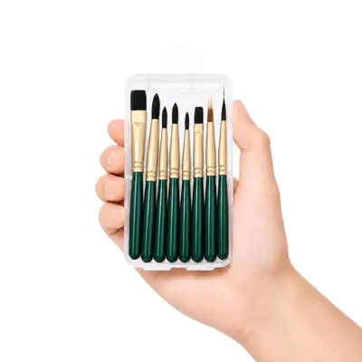Grenzüberschreitender Bestseller tragbares Aquarellpinsel-Set 8-teilig hochwertige Nylon-Haare Outdoor-Skizzen Mal-Werkzeug