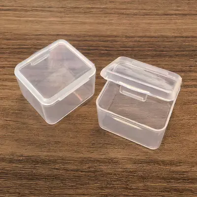 T şeffaf plastik kutu küçük kare kutu şeffaf uzun kulak tıkacı kutusu takı mini saklama kutusu lLOGO ile özelleştirilebilir - 10