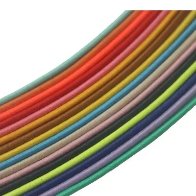 Renkli Yuvarlak Lateks Polyester Elastik İp 2,5 mm