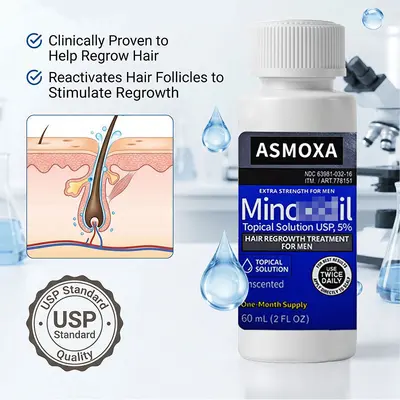 Sınır ötesi stokta 5% Minoksidil saç büyütme solüsyonu HairGrowth Minoksidil saç serumu saç bakımı saç dökülmesi karşıtı özel üretim