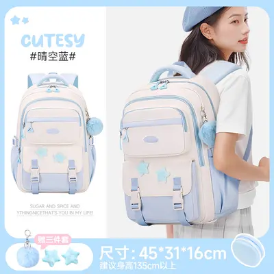 School Backpack Large Capacity Lightweight Trolley Sleeve - 9