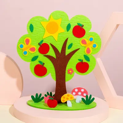 儿童益智玩具四季树幼儿园手工课制作不织布diy材料包摆地摊玩具 - 9