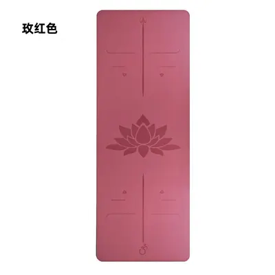 Natural Rubber Yoga Mat with Alignment Lines, Non-Slip PU - 12