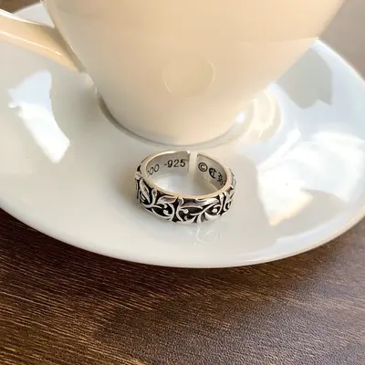 Retro Thai Silver Jewelry for Men, Unique Index Finger Fashion 925 Sterling Silver Ring, Non-Fading Hip-Hop Exaggerated Ring