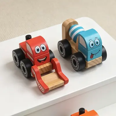 Holz-Konstruktionsfahrzeug-Bausatz für Kinder, Montessori-Lernmaterial