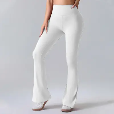 Women's High Waist Micro Flare Yoga Pants with Peach Lift - 10
