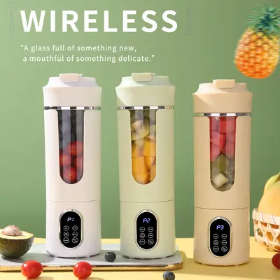 Cross-Border Fully Automatic Digital Display Juicer Multi-Functional Juice Extractor Cup Outdoor Fitness Rechargeable Portable Travel Cup
