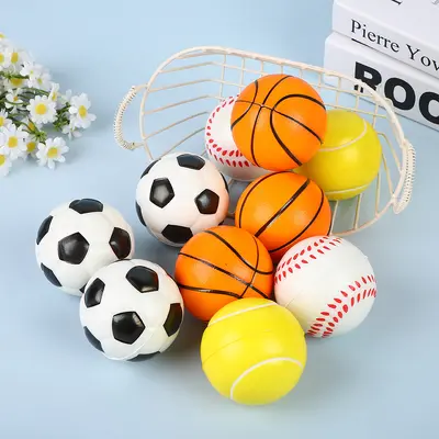 63 mm PU Köpük Dekompresyon Stres Topu, Çocuklar İçin Futbol Basketbol Tenis - 5