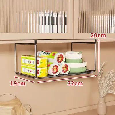 Kitchen wall-mounted storage rack, multi-function cabinet shelf system - 11