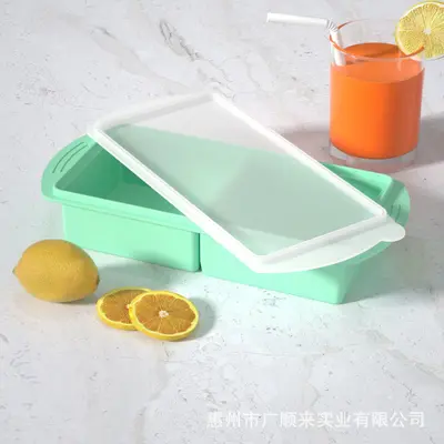 Gıda sınıfı silikon büyük buz kalıpları için buz küpü kalıbı, kapaklı ticari viski buz tepsisi, çorba dondurma tepsisi. - 10