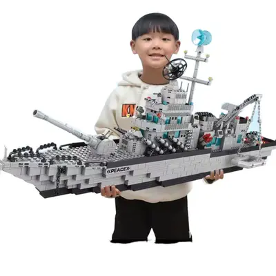Uçak Gemisi Yapı Blokları Seti, Erkek Çocuklar için Tank Eğitici Oyuncak - 5