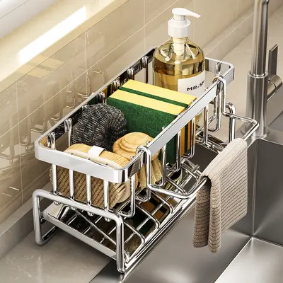 Stainless Steel Kitchen Rack, Thickened, Drainage Sink Organizer