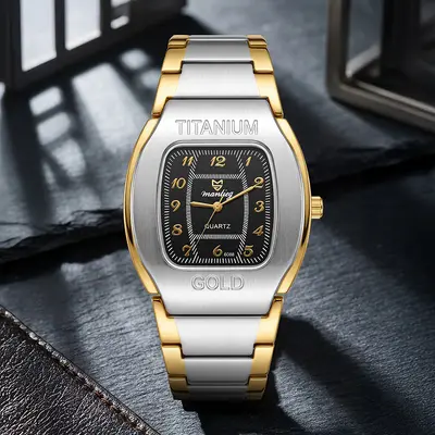 Fassform-Herrenuhr, Titanlegierung Stahlarmband - 7