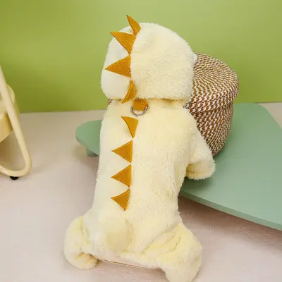 Thickened Autumn Winter Dinosaur Fleece Clothing for Small Dogs