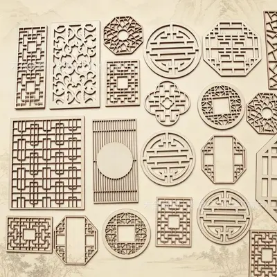 Yeni Çin tarzı antika paravan ahşap dekorasyon aksesuarları ahşap bardak altlıkları fincan altlıkları kase altlıkları DIY ahşap süsler