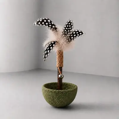 Catnip Tumbler Cat Toy, Feather Cat Teaser Wand, Self-Play - 8