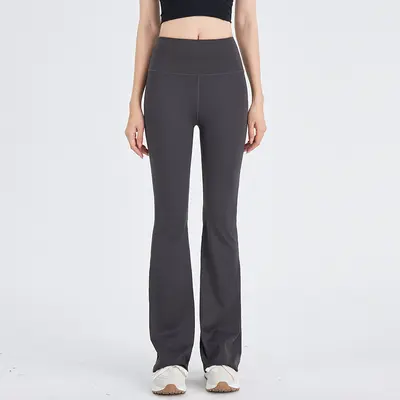 Kadın yoga pantolonu yüksek bel ispanyol paça, karın kontrollü, dar kesim spor fitness pan - 12