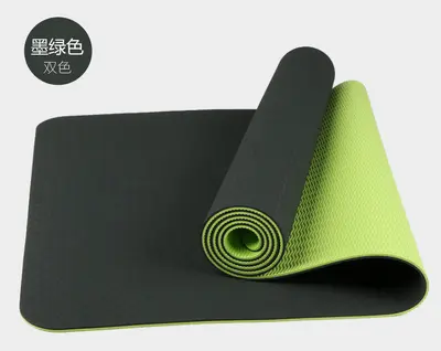 TPE Two-Tone Yoga Mat, Double-Sided Non-Slip, Odorless, With Position Lines - 13