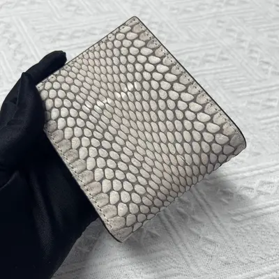 Men's Short Wallet, Genuine Snakeskin, Multi-Card Slots - 4