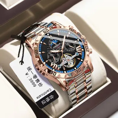 Swiss brand waterproof new fully automatic mechanical watch men's watch live broadcast foreign trade hot model dropshipping - 8