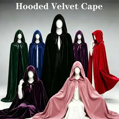 Halloween Gold Velvet Cape Black Grim Reaper Costume