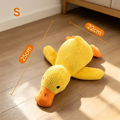 Bite-Resistant Duck Plush Dog Toy with Squeaker - 7