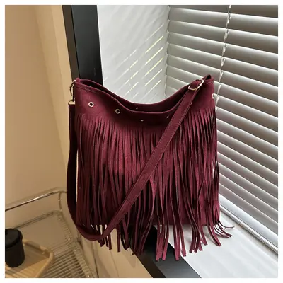 Boho-Umhängetasche mit Quasten und großem Fassungsvermögen - 5
