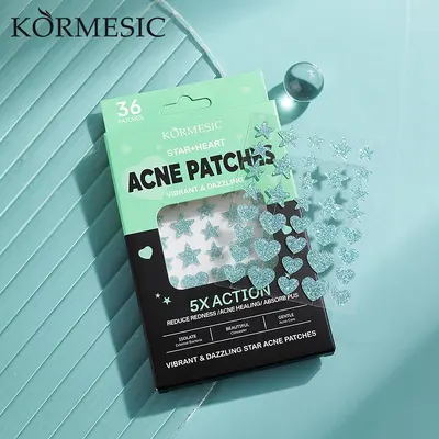 KORMESIC Star Acne Patch with English Lettering, Lightweight for Acne-Prone Skin - 3