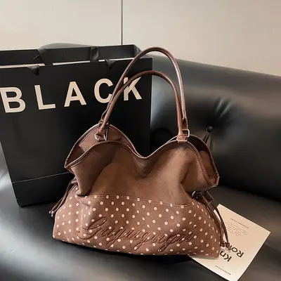 Damen-Tote-Bag mit Punkten, großes Fassungsvermögen, Winter