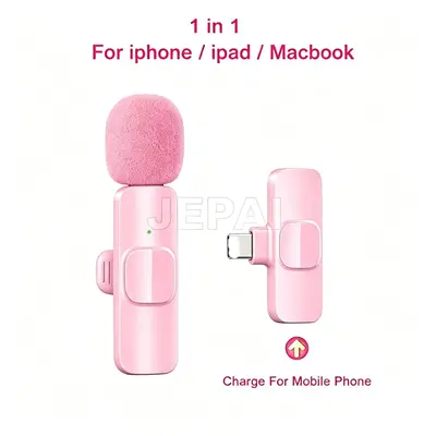 K1 wireless lavalier microphone, pink, noise reduction and reverb - 8