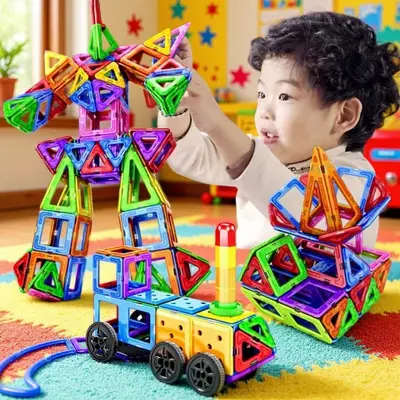 Large Strong Magnetic Tiles Building Block Set for Desktop, Children's Educational Toy - 1