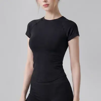 Women's Seamless Yoga Short-Sleeve Top, Breathable, Quick-Dry - 9