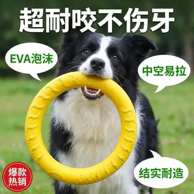 Border Collie Ring Tug Toy for Large Dogs, Durable - 1