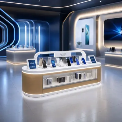 Floor-Standing 3C Digital Phone Display Showcase, Customizable